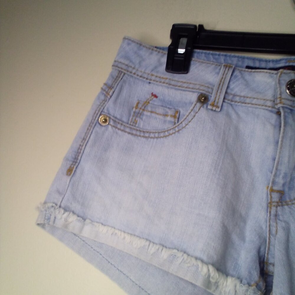 Stone Love Blue Jeans Shorts Juniors 9 Cheeky Light Wash Blue - Picture 3 of 14